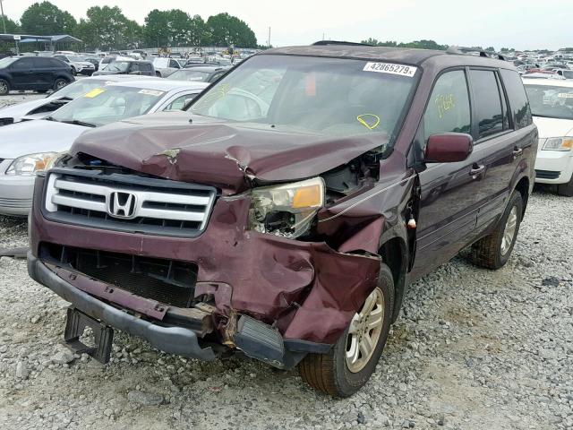 5FNYF28208B027666 - 2008 HONDA PILOT VP BURGUNDY photo 2