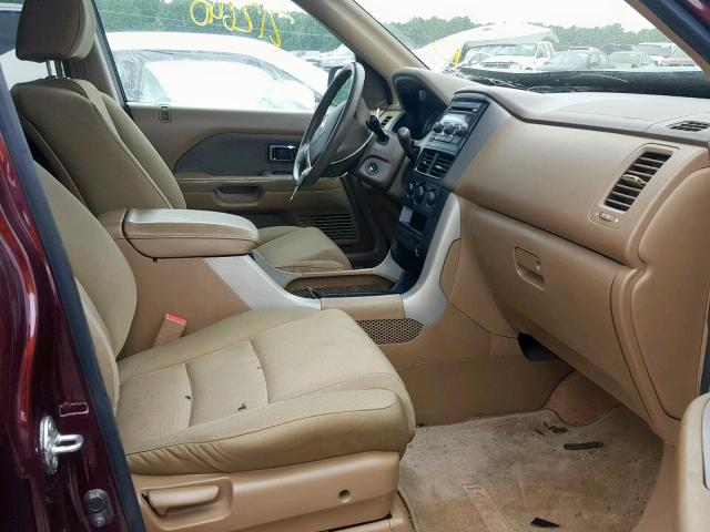 5FNYF28208B027666 - 2008 HONDA PILOT VP BURGUNDY photo 5