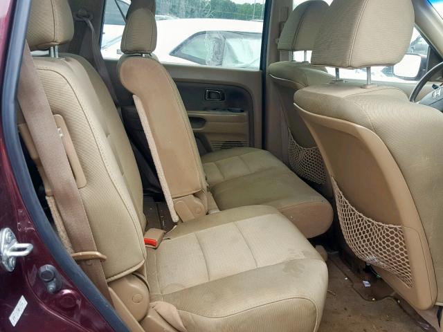 5FNYF28208B027666 - 2008 HONDA PILOT VP BURGUNDY photo 6