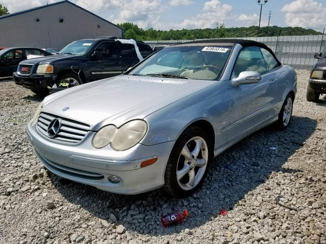 WDBTK65G45T034432 - 2005 MERCEDES-BENZ CLK 320 BLUE photo 2