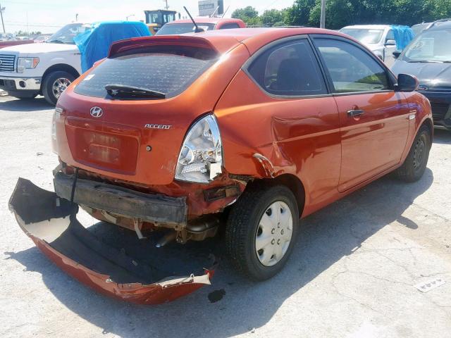 KMHCM3AC4AU181959 - 2010 HYUNDAI ACCENT BLU ORANGE photo 4