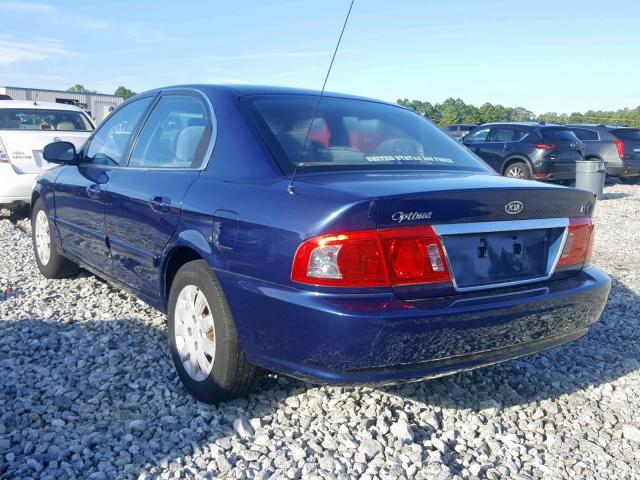 KNAGD126445310863 - 2004 KIA OPTIMA BLUE photo 3