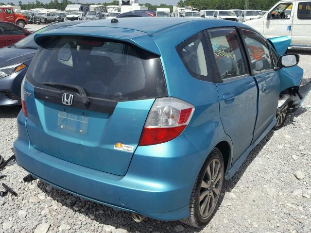 JHMGE8H54CC003435 - 2012 HONDA FIT SPORT BLUE photo 4