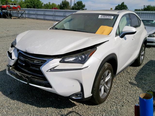 JTJBJRBZ9H2055646 - 2017 LEXUS NX 300H WHITE photo 2