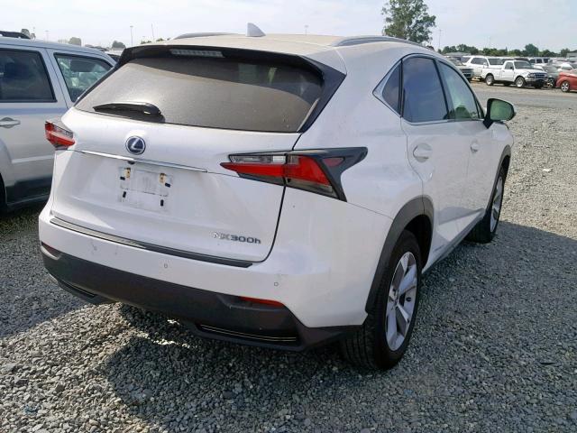 JTJBJRBZ9H2055646 - 2017 LEXUS NX 300H WHITE photo 4