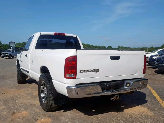 3D7KR26CX5G711404 - 2005 DODGE RAM 2500 S WHITE photo 3