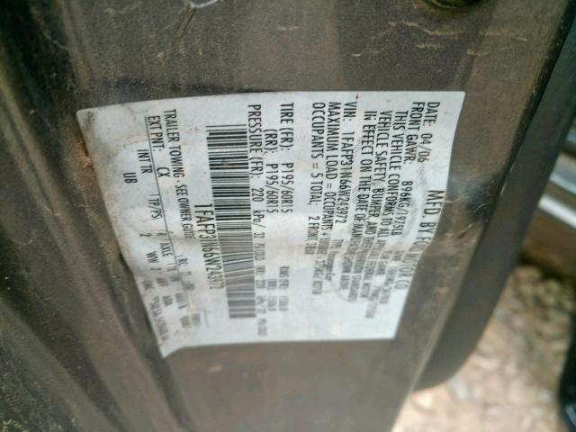 1FAFP31N66W243972 - 2006 FORD FOCUS ZX3 GRAY photo 10