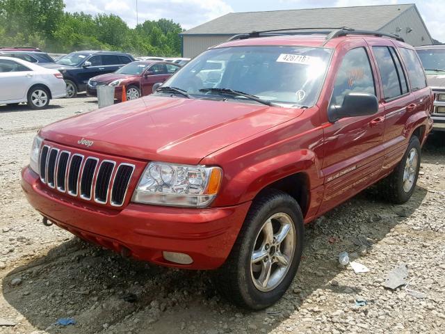 1J8GW58S42C321839 - 2002 JEEP GRAND CHER RED photo 2