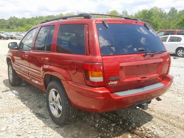 1J8GW58S42C321839 - 2002 JEEP GRAND CHER RED photo 3