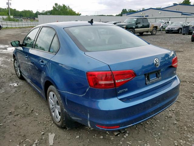 3VW3A7AJ4FM324548 - 2015 VOLKSWAGEN JETTA TDI BLUE photo 3