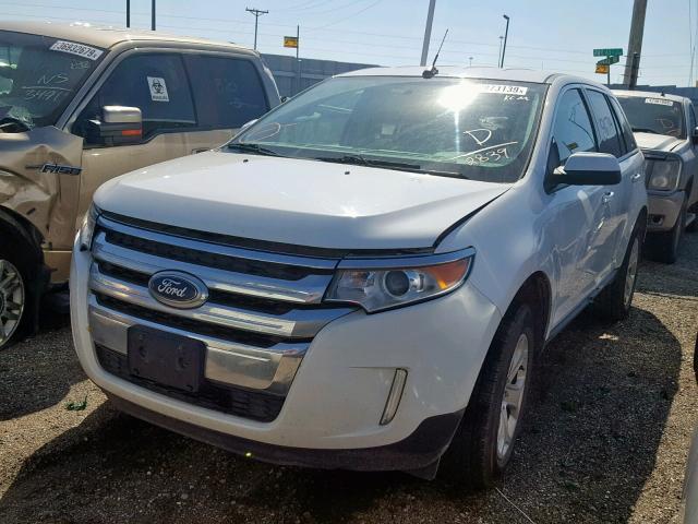 2FMDK3JC4EBB12839 - 2014 FORD EDGE SEL WHITE photo 2