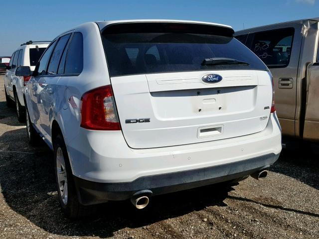 2FMDK3JC4EBB12839 - 2014 FORD EDGE SEL WHITE photo 3