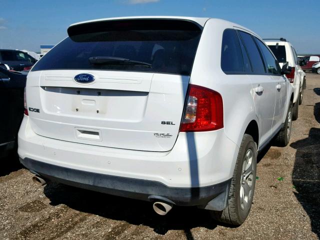 2FMDK3JC4EBB12839 - 2014 FORD EDGE SEL WHITE photo 4