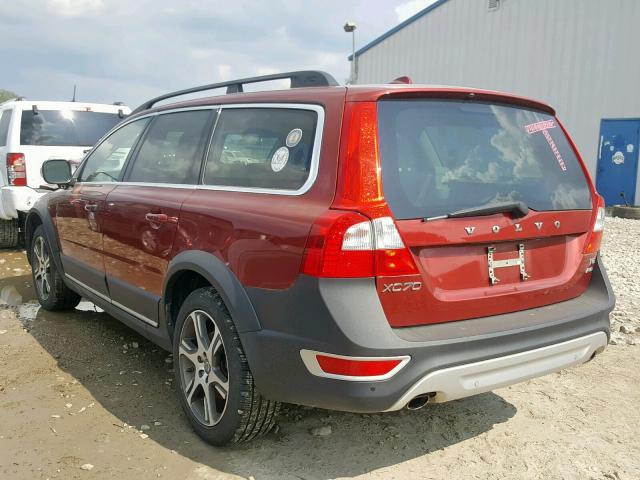 YV4902BZXC1120074 - 2012 VOLVO XC70 T6 MAROON photo 3