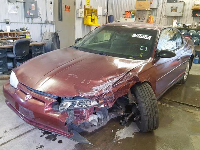 2G1WW12E029108675 - 2002 CHEVROLET MONTE CARL MAROON photo 2