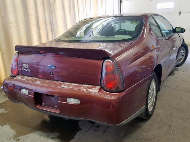 2G1WW12E029108675 - 2002 CHEVROLET MONTE CARL MAROON photo 4