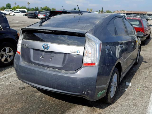 JTDKN3DP2E3053856 - 2014 TOYOTA PRIUS PLUG CHARCOAL photo 4