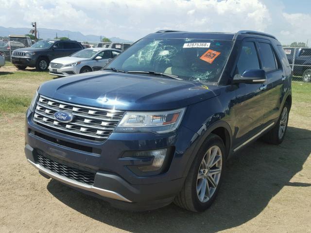 1FM5K8F87GGA71169 - 2016 FORD EXPLORER L BLUE photo 2