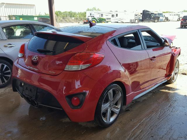 KMHTC6AE0EU201393 - 2014 HYUNDAI VELOSTER T RED photo 4