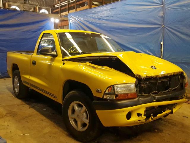 1B7FL26X4XS201478 - 1999 DODGE DAKOTA YELLOW photo 1