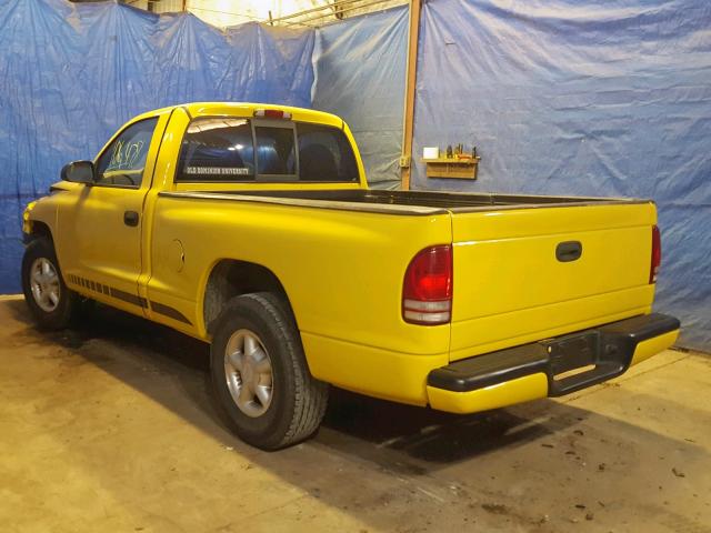 1B7FL26X4XS201478 - 1999 DODGE DAKOTA YELLOW photo 3