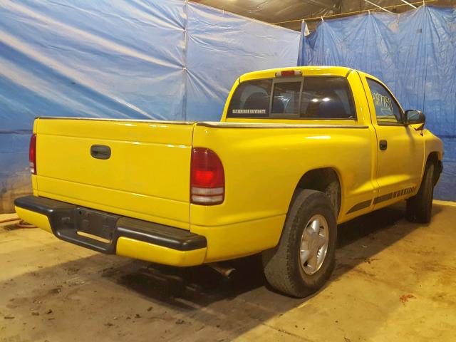 1B7FL26X4XS201478 - 1999 DODGE DAKOTA YELLOW photo 4