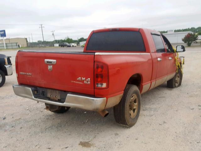 3D7KS29C76G201593 - 2006 DODGE RAM 2500 RED photo 4