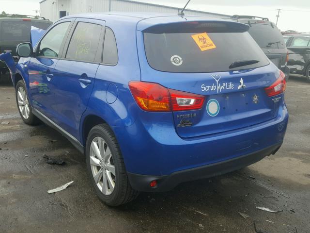 4A4AR3AU5FE001615 - 2015 MITSUBISHI OUTLANDER BLUE photo 3