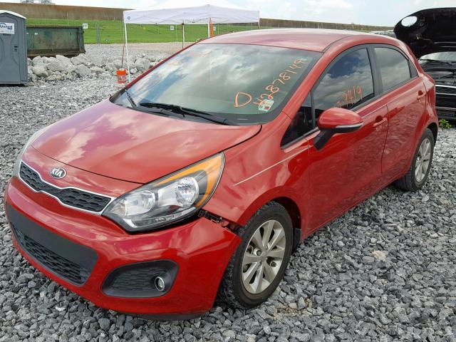 KNADN5A37F6459604 - 2015 KIA RIO EX RED photo 2