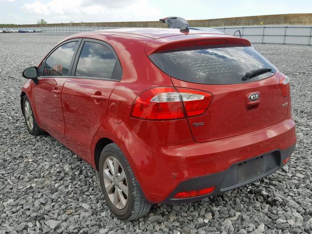 KNADN5A37F6459604 - 2015 KIA RIO EX RED photo 3