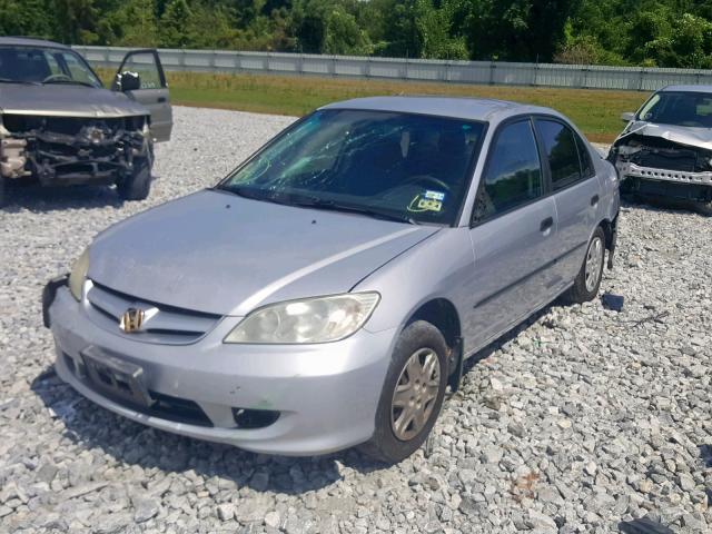 1HGES16305L025057 - 2005 HONDA CIVIC DX V GRAY photo 2