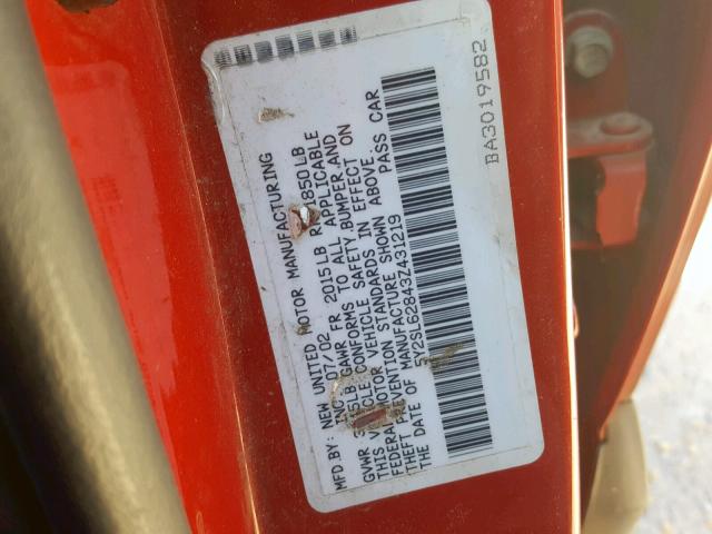 5Y2SL62843Z431219 - 2003 PONTIAC VIBE RED photo 10