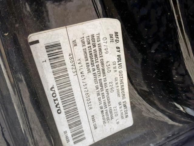 YV1LW61J5Y2650328 - 2000 VOLVO V70 BASE BLACK photo 10