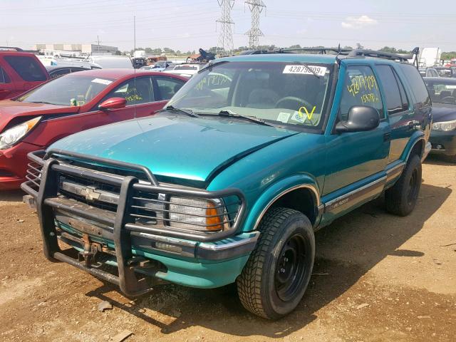 1GNDT13W4T2208350 - 1996 CHEVROLET BLAZER TURQUOISE photo 2