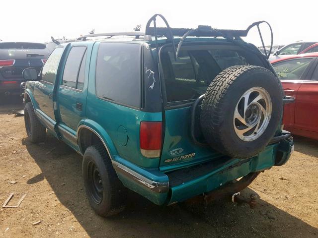 1GNDT13W4T2208350 - 1996 CHEVROLET BLAZER TURQUOISE photo 3