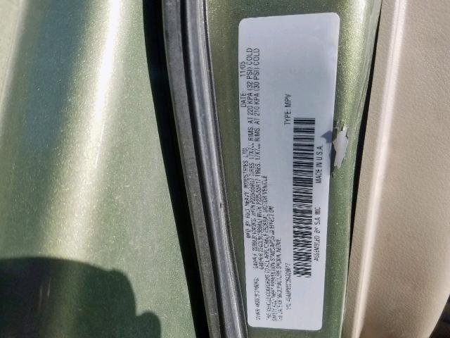 4S4BP86C064328617 - 2006 SUBARU LEGACY OUT GREEN photo 10