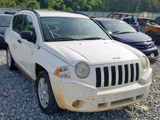 1J8FT47W07D124493 - 2007 JEEP COMPASS WHITE photo 1