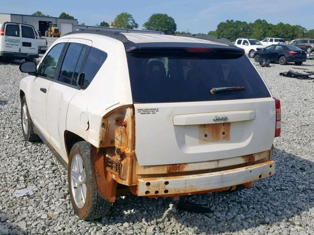 1J8FT47W07D124493 - 2007 JEEP COMPASS WHITE photo 3