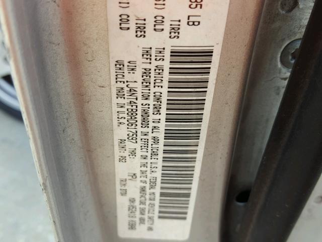 1J4NT4FB8AD617597 - 2010 JEEP COMPASS SP 银色 照片 10