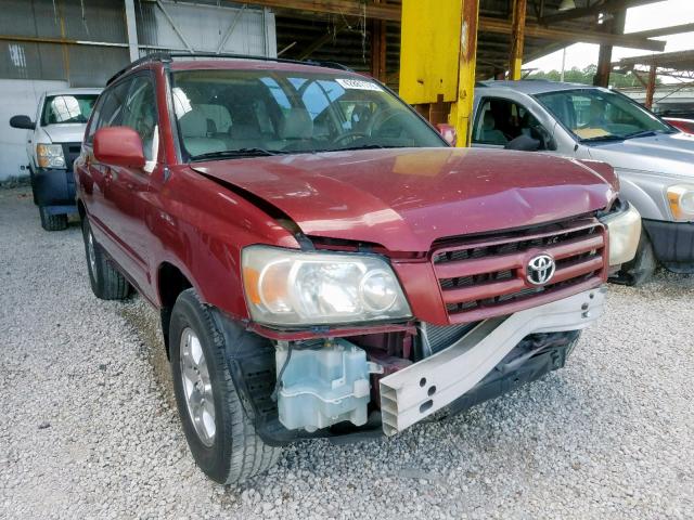 JTEGP21A350067644 - 2005 TOYOTA HIGHLANDER RED photo 1