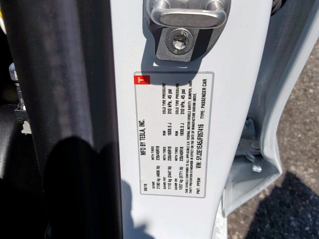 5YJ3E1EA5JF057416 - 2018 TESLA MODEL 3 WHITE photo 10