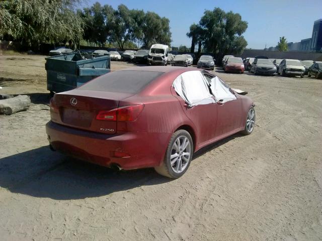 JTHBK262X65002906 - 2006 LEXUS IS 250 BURGUNDY photo 4