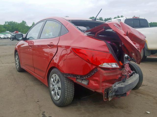 KMHCT4AE9GU029310 - 2016 HYUNDAI ACCENT SE RED photo 3