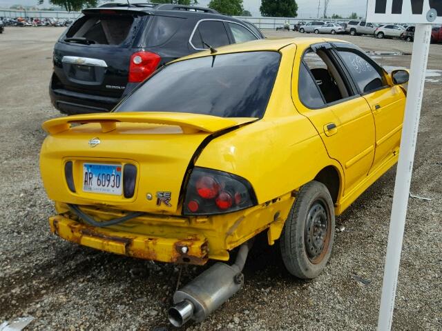 3N1AB51D03L726545 - 2003 NISSAN SENTRA SE- YELLOW photo 4