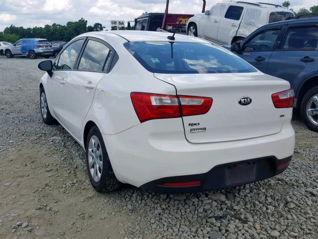 KNADM4A30E6331359 - 2014 KIA RIO LX WHITE photo 3