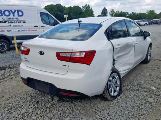 KNADM4A30E6331359 - 2014 KIA RIO LX WHITE photo 4