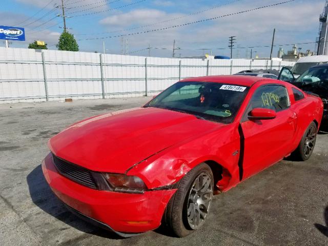 1ZVBP8CFXB5159100 - 2011 FORD MUSTANG GT RED photo 2