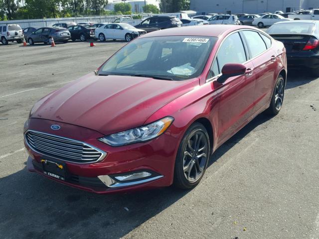 3FA6P0G71JR268006 - 2018 FORD FUSION S RED photo 2