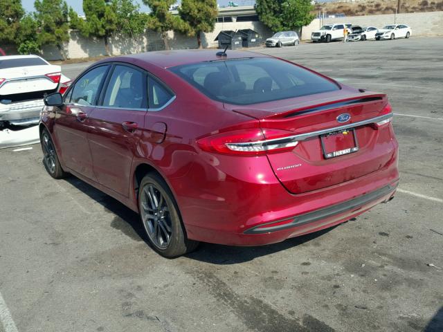 3FA6P0G71JR268006 - 2018 FORD FUSION S RED photo 3