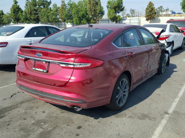 3FA6P0G71JR268006 - 2018 FORD FUSION S RED photo 4